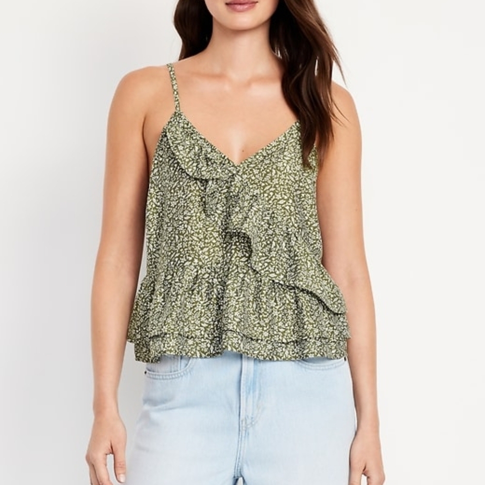 OLD NAVY PLUS SIZE  Ditzy Green Floral Camisole
